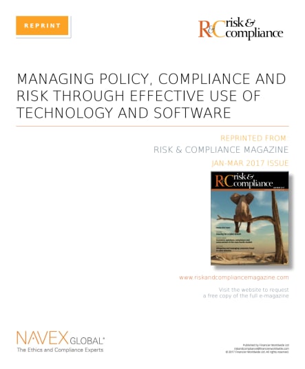 Risk Compliance Magazine Managing Policy Compliance Risk Through